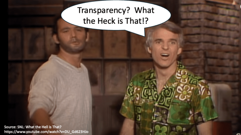 Read more about the article Transparency? What in the world does that even mean!?